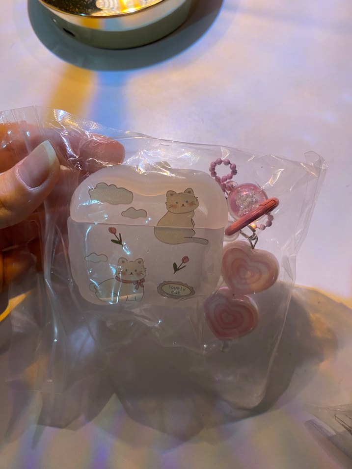 Pastel Renkli Kedi Desenli Airpods Kılıfı - Görsel 2