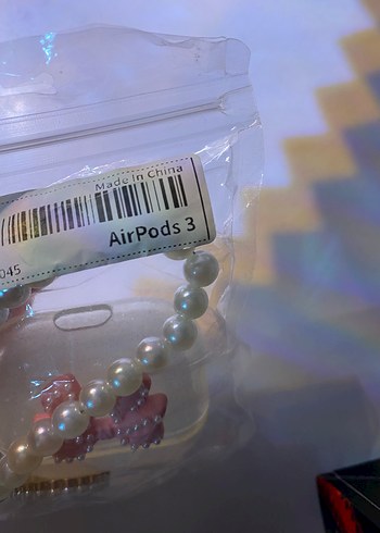 Pembe Boncuklu simli airpods3 kılıf - Görsel 3