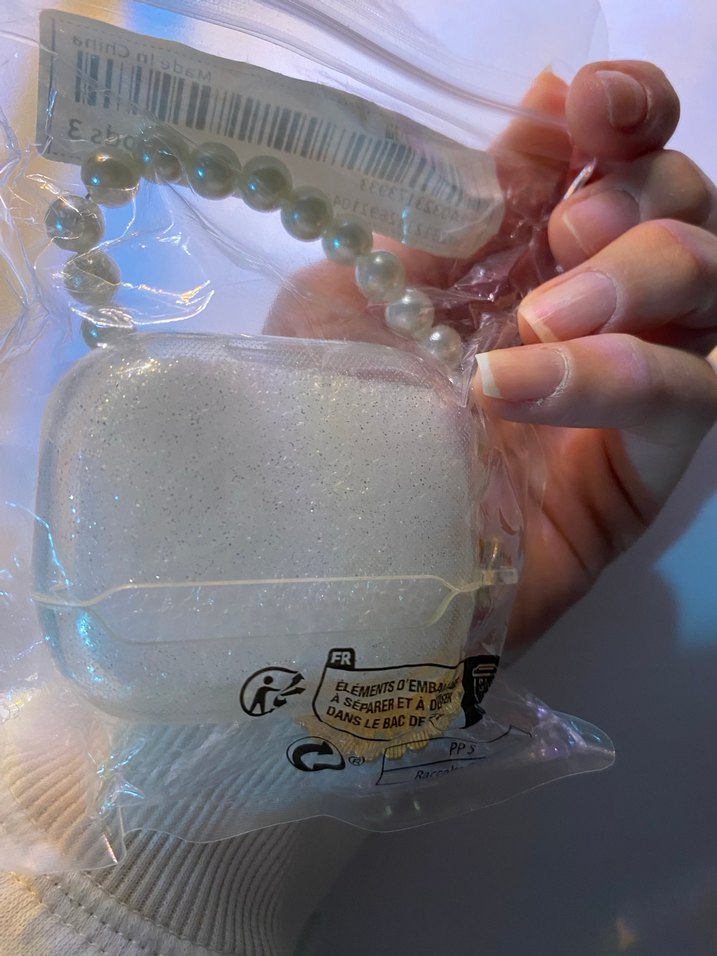 Pembe Boncuklu simli airpods3 kılıf - Görsel 4