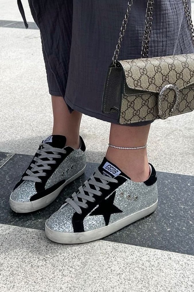 Gri Parlak Platform Topuklu Kadın Spor Ayakkabı - Görsel 2