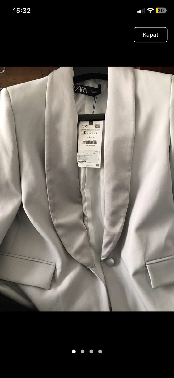 Gri Saten Kumaşlı Kadın Blazer Ceket - Görsel 2