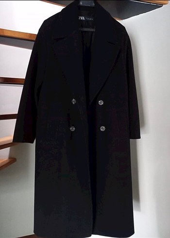 Siyah Midi Kadın Oversize Kaban - Görsel 2