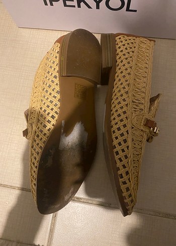 40 Beden Tokalı hasır loafer