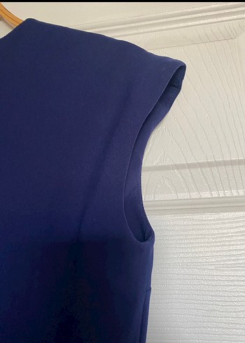 36 Beden lacivert Renk Lacivert kısa Kolsuz Modern Klasik Elbise