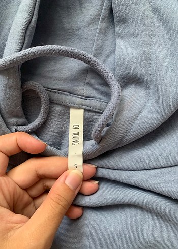 Defacto mavi Kapüşonlu Salaş Kadın Sweatshirt