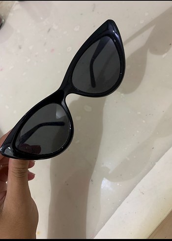 Diğer Parlak Siyah Minimalist Gotik Kadın Güneş Gözlüğü