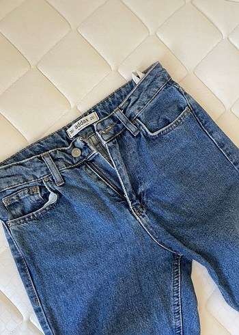 Addax Kadın Mavi Bol Kesim Midi Denim Pantolon