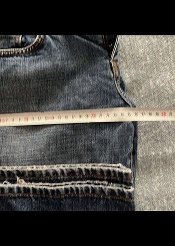 30 Beden gri Renk Mavi İspanyol paça pantolon