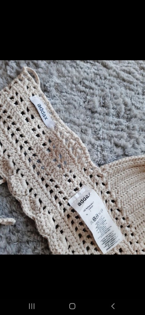 Bej Örgü Bohem Mini Büstiyer - Görsel 3