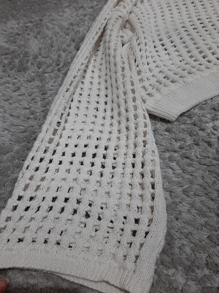 Beyaz Örgü Kadın Triko Kazak - Görsel 4