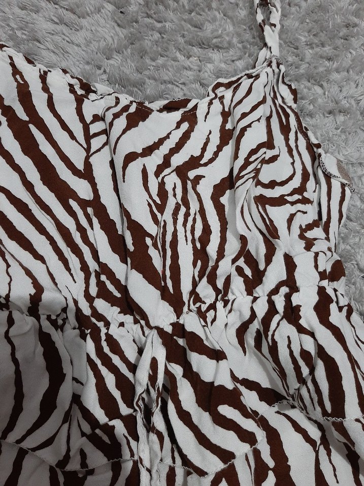 Zebra Desenli Mini Askılı Bluz - Görsel 3