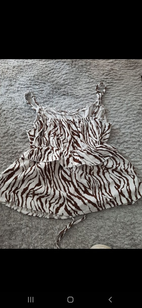 Zebra Desenli Mini Askılı Bluz - Görsel 2