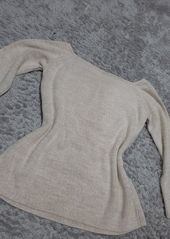 Bej Kadın Triko Kazak - Görsel 3
