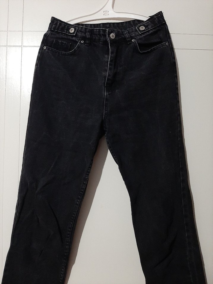 Düğmeli Kadın Kot Pantolon - Görsel 3