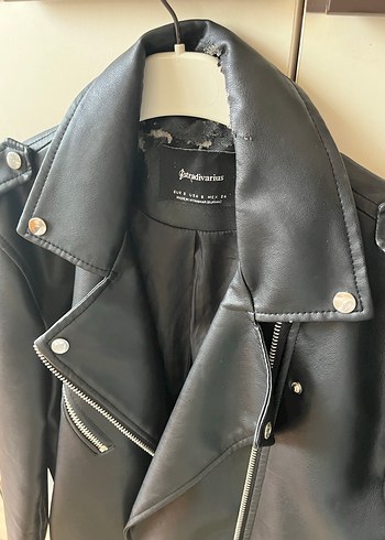 Siyah Deri Biker Ceket - Görsel 2