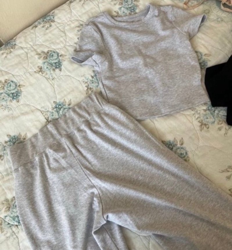 Gri Kadın Rahat Kesim Midi Keten Pantolon - Görsel 2