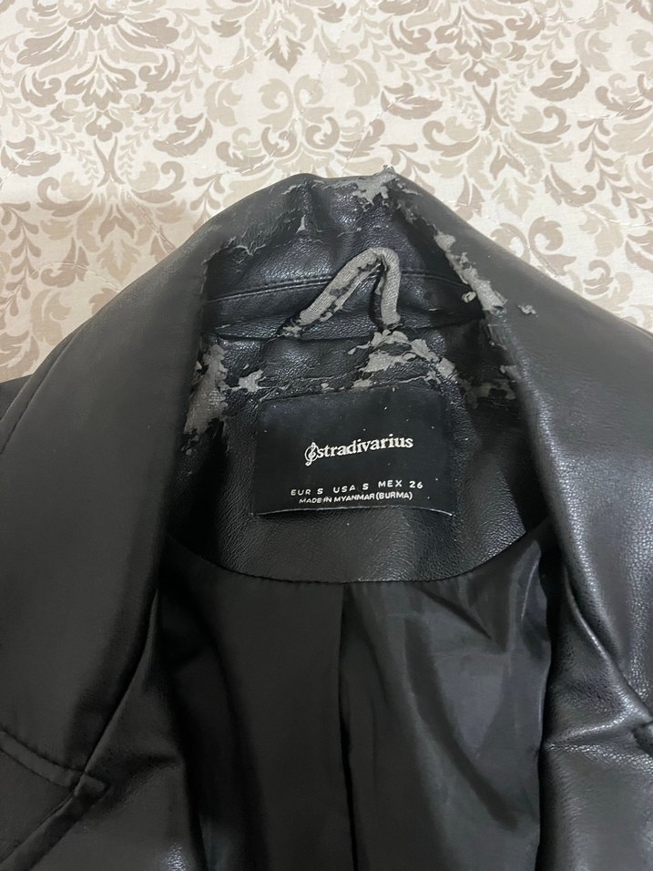 Siyah Deri Biker Ceket - Görsel 4