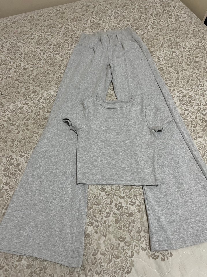 Gri Salaş Keten Kadın Eşofman Altı - Görsel 2