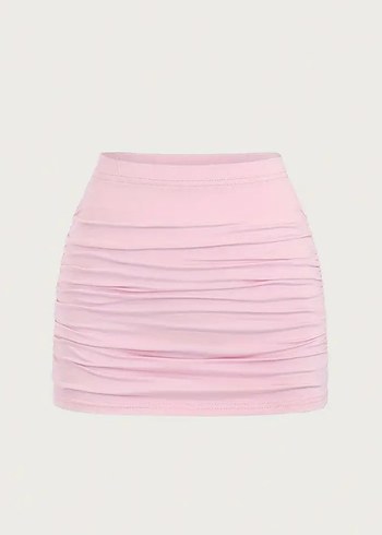 s Beden Pembe Strappy Mini Elbise
