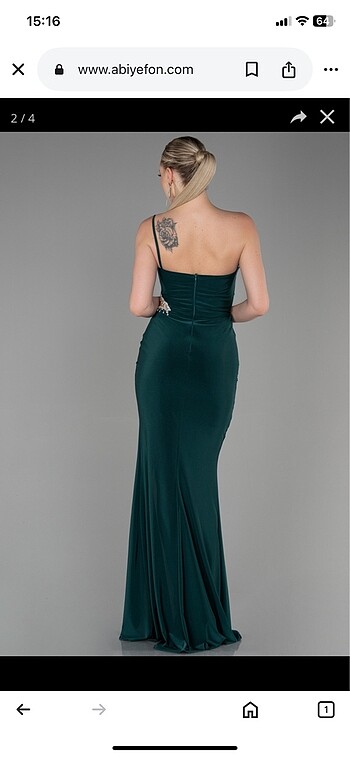 Zümrüt yeşili abiye - Görsel 2