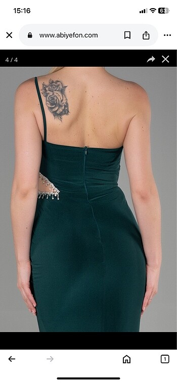 Zümrüt yeşili abiye - Görsel 3