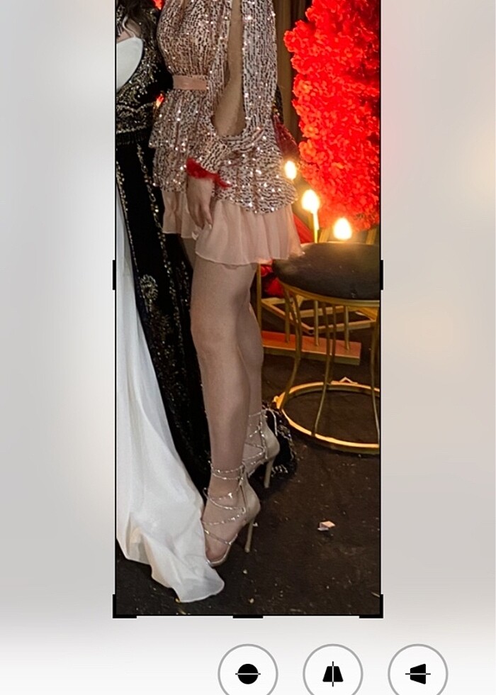 Payetli mini elbise - Görsel 3