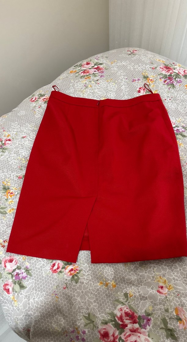 Kırmızı Drapeli Midi - Görsel 3