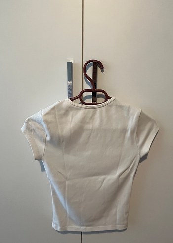Bershka Beyaz Kadın Kısa Kollu Basic Tişört