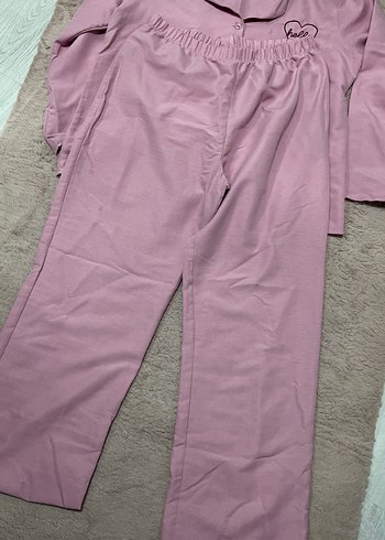 40 Beden Pembe Uzun Kollu Kadın Pijama Takımı