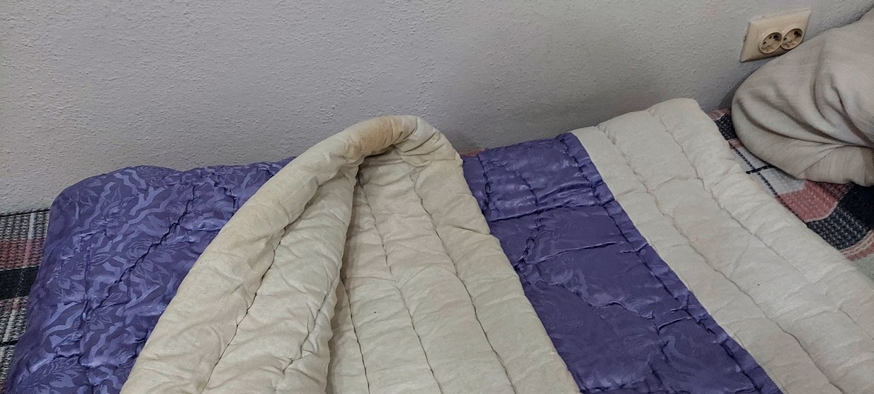 Mor ve Gri Yumuşak Yün Yorgan - Görsel 3