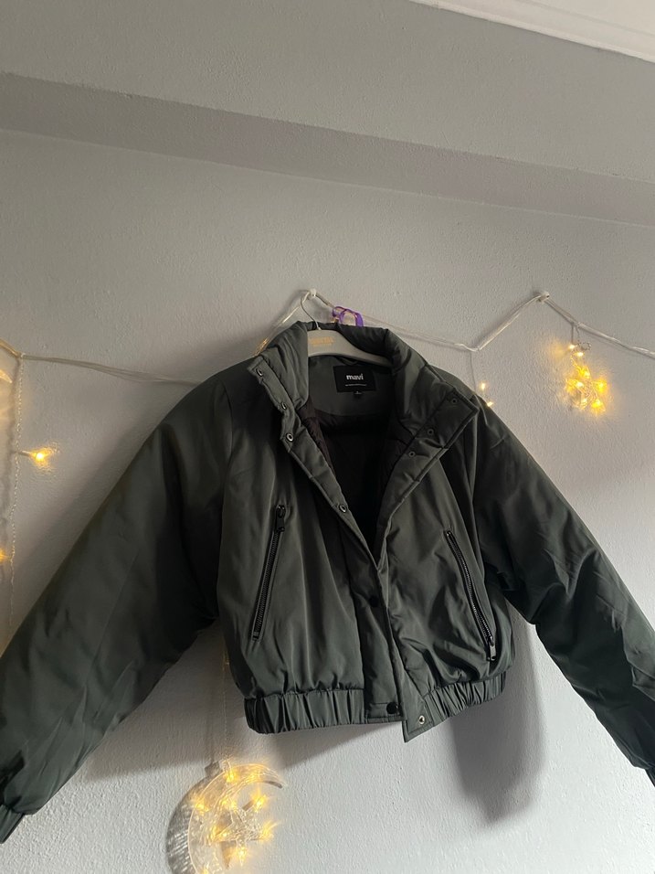 Düğmeli Gri Midi Kadın Ceket - Görsel 2