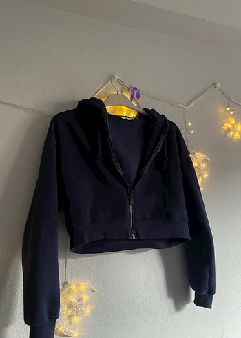 Fermuarlı Siyah Kadın Sweatshirt - Görsel 2