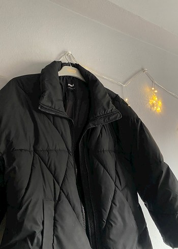 Düğmeli Siyah Kadın Kışlık Mont - Görsel 2