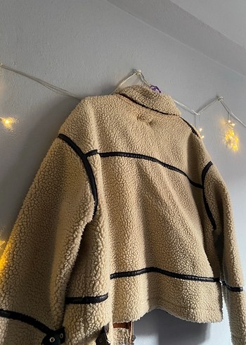 Kahverengi Peluş Detaylı Midi Ceket - Görsel 2