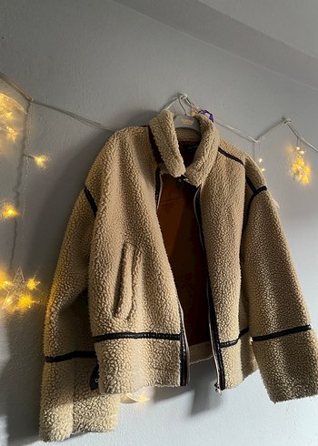 Kahverengi Peluş Detaylı Midi Ceket - Görsel 3