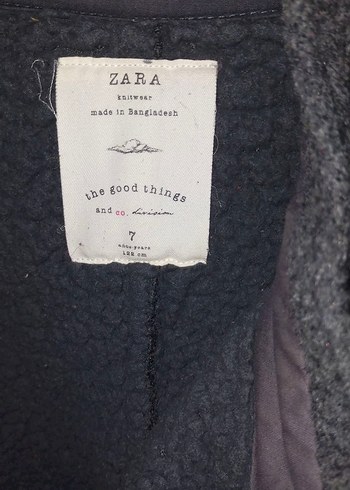 Düğmeli Gri Yün Çocuk Kabanı - Görsel 3