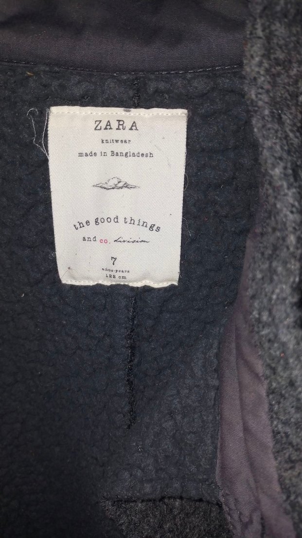 Düğmeli Gri Yün Çocuk Kabanı - Görsel 3