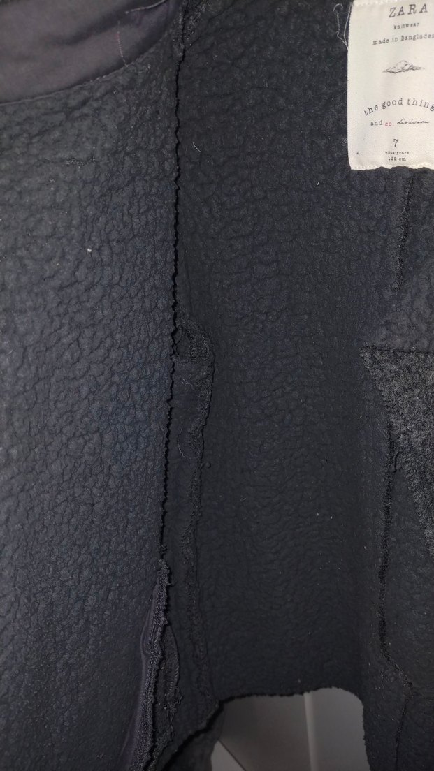 Düğmeli Gri Yün Çocuk Kabanı - Görsel 4