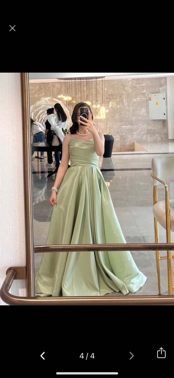 Drapeli Straplez Uzun Kadın Abiye Elbise - Görsel 4