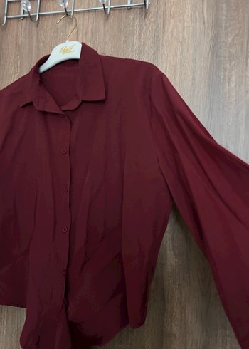 Bordo Kuşaklı gömlek - Görsel 4
