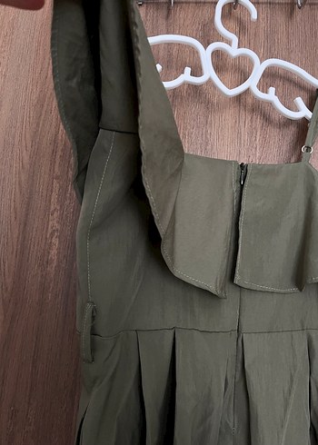 Drapeli Uzun Straplez Kadın Elbise - Görsel 5