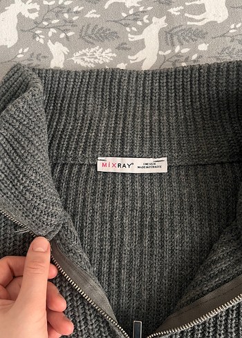 Gri Örgü Triko Kadın Kazak - Görsel 4