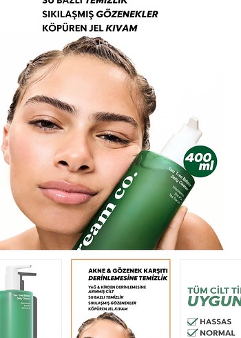 Cream Co. Akne & Gözenek Karşıtı Temizleme Jeli 400ml - Görsel 3