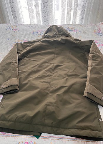 Haki yeşil Uzun Erkek Mont Kapüşonlu - Görsel 5