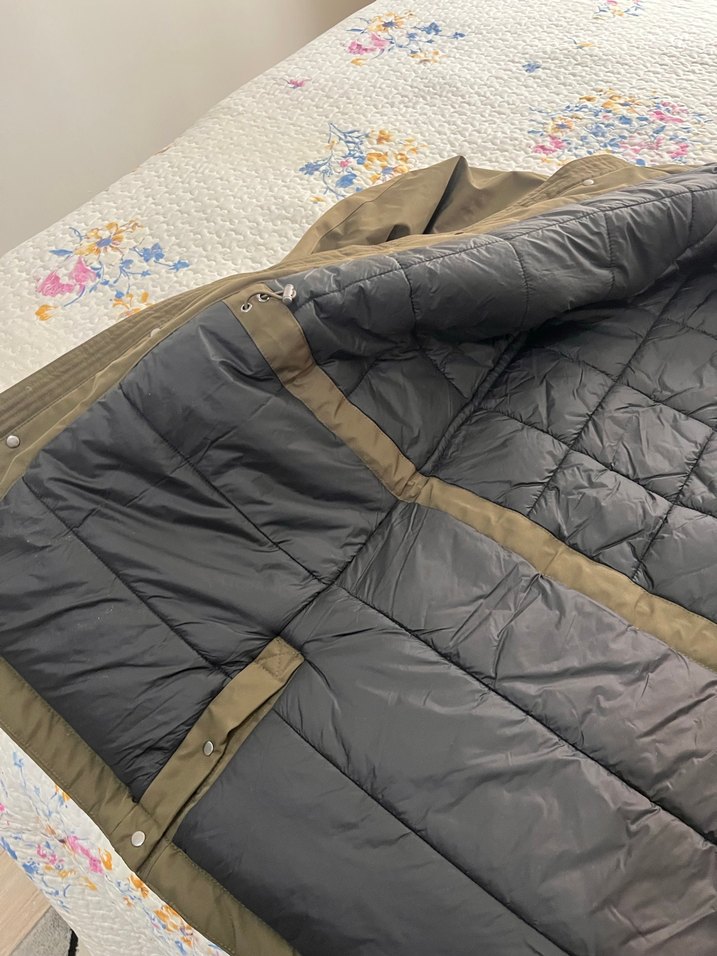 Haki yeşil Uzun Erkek Mont Kapüşonlu - Görsel 4