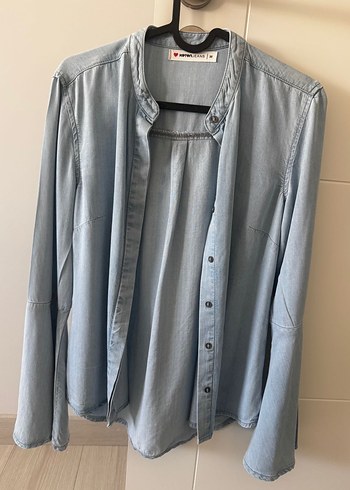 Gri Denim Kadın Gömlek