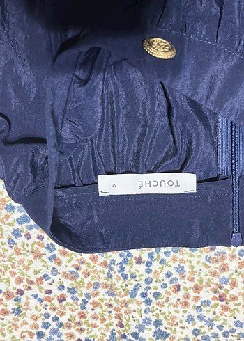 Touche Uzun Mavi Düğmeli Etek - Görsel 2