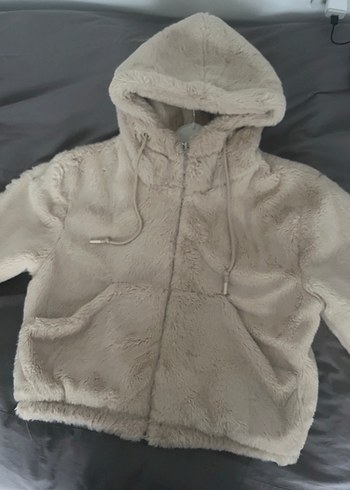 Bej Kapüşonlu Kadın Kışlık Ceket - Görsel 2