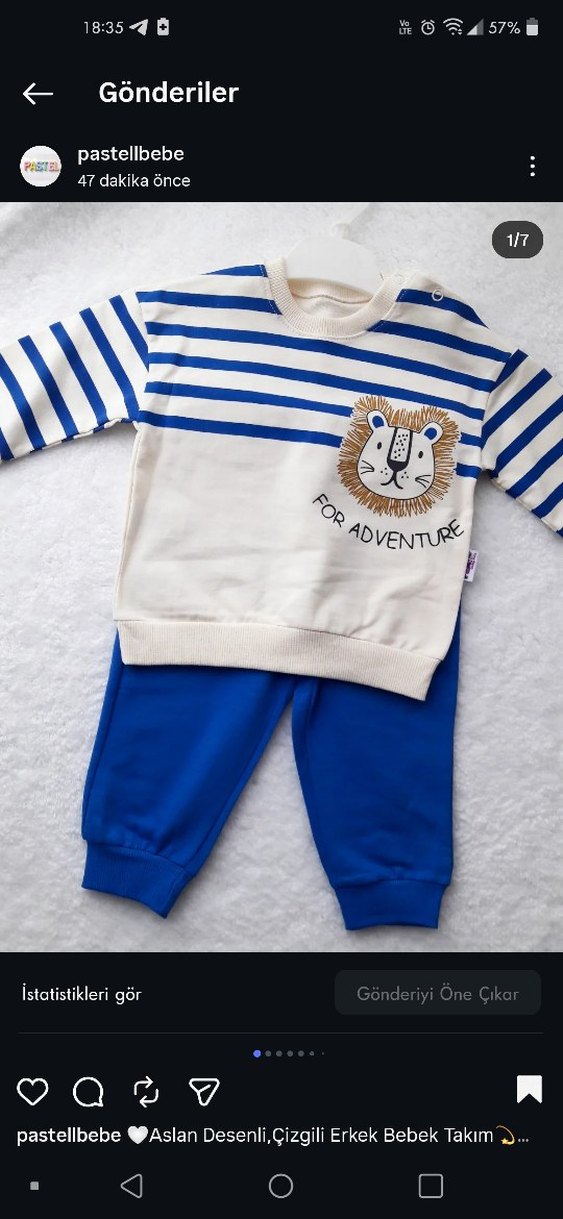 Aslan Desenli Erkek Bebek Takım - Görsel 2