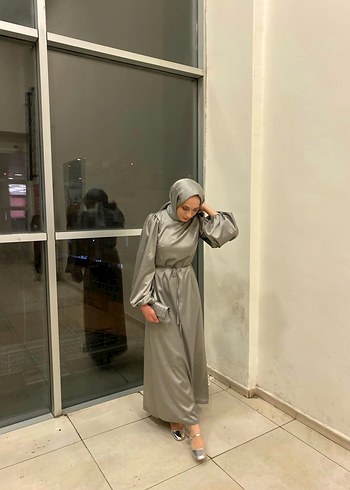 Gri Uzun Salaş Kadın Elbise